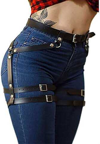 Women’s Leather Body Chain and Thigh Harness