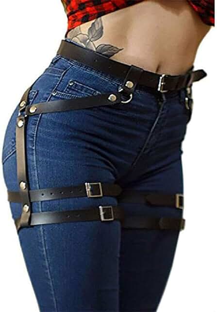 Women’s Leather Body Chain and Thigh Harness