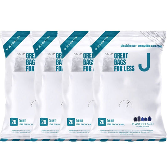 Trash Bags x) Code J Compatible Packs White Dr string Garbage Liners 10-10.5 lon  38-40 Liter 21'' x 28'' 20 Count/5 Pack) TRA192WH)