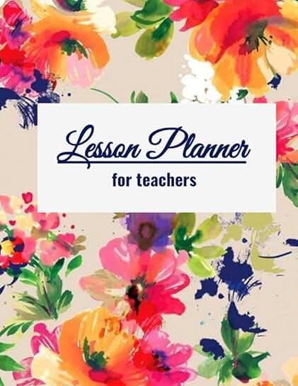 Lesson planner for teachers with floral print, 190 pages