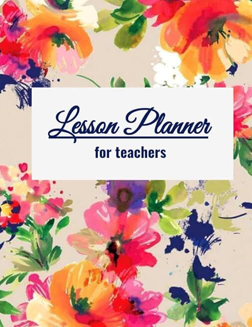 Lesson planner for teachers with floral print, 190 pages