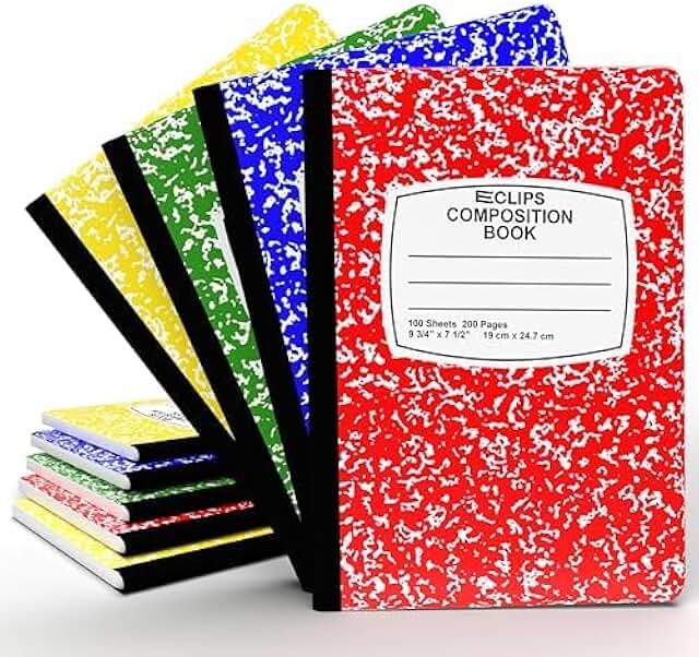 Assorted Color College Ruled Composition Notebooks, 4 Pack