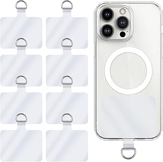 8-Pack Transparent Phone Tether Tabs for Drop Protection