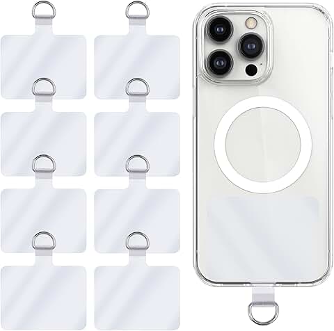8-Pack Transparent Phone Tether Tabs for Drop Protection