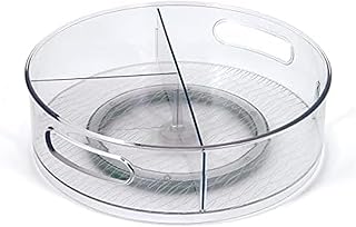 12-Inch Clear Storage Turntable with Removable Dividers