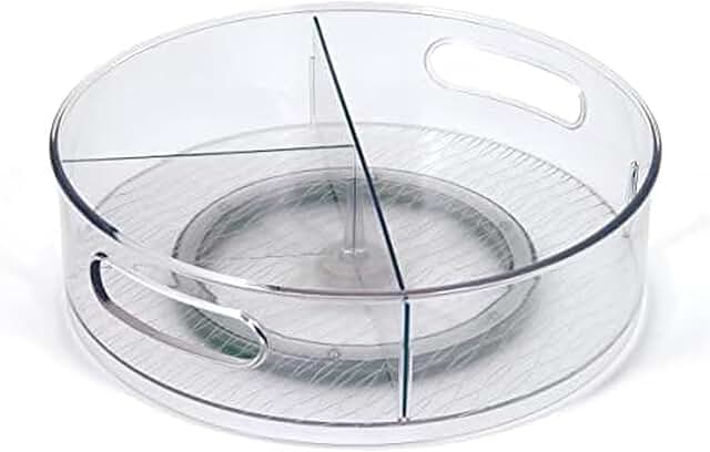12-Inch Clear Storage Turntable with Removable Dividers