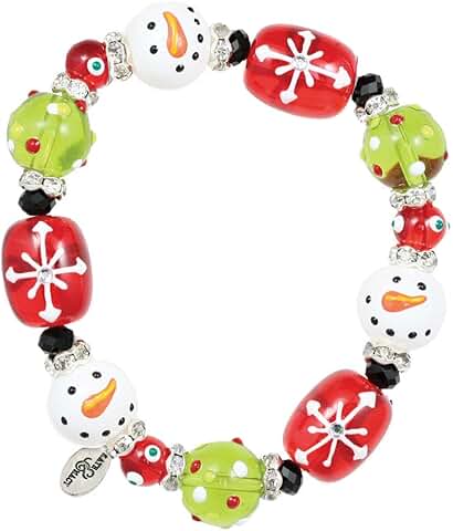 Snowman Holiday Winter Beaded Stretch Bracelet