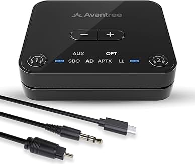 Bluetooth 5.3 Transmitter for TV Audio with Dual Headphone Support