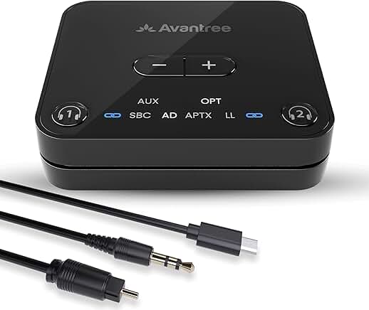 Bluetooth 5.3 Transmitter for TV Audio with Dual Headphone Support