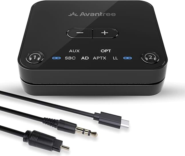 Bluetooth 5.3 Transmitter for TV Audio with Dual Headphone Support