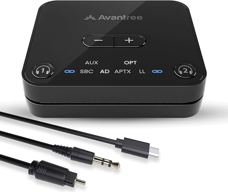 Bluetooth 5.3 Transmitter for TV Audio with Dual Headphone Support