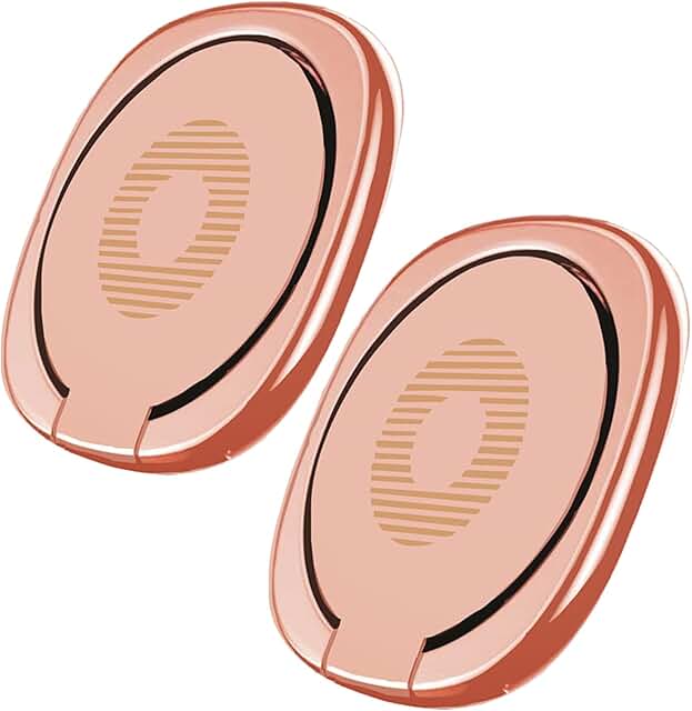 Glossy Rounded Edges Phone Ring Holder Stand, 360° Rotation