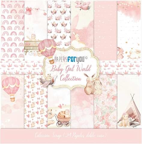 Baby Girl World Scrapbooking Paper Kit, 24 Double-Sided Sheets