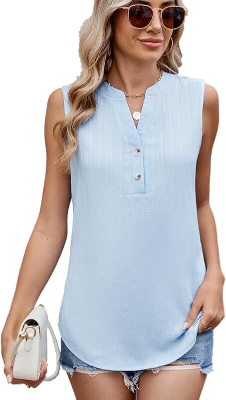Women’s V-Neck Sleeveless Chiffon Tank Top