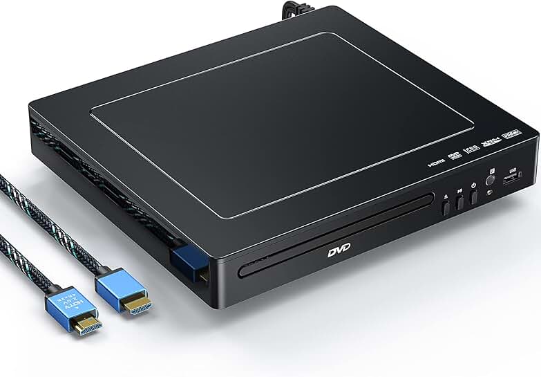DVD Player with 4K UHD HDMI Cable, 10 Feet