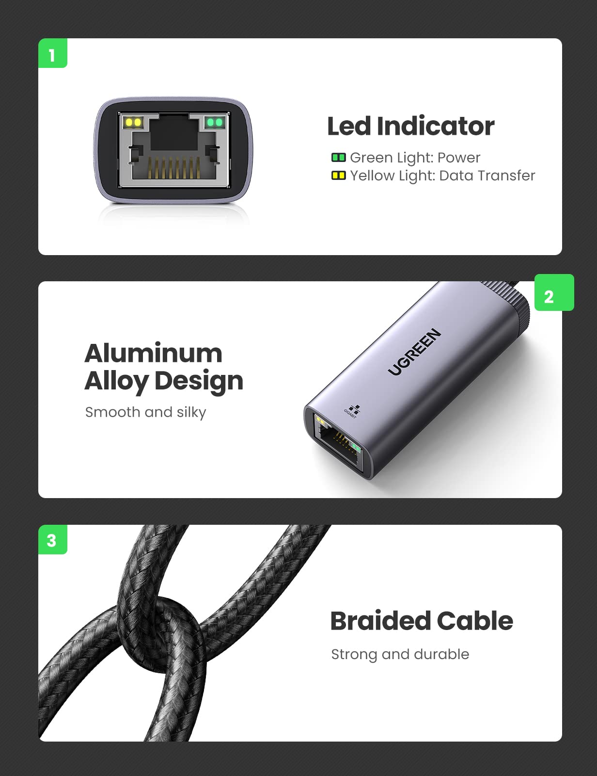 USB to Ethernet Adapter USB 3.0 to 10 100 1000 Mbps Gigabit LAN Network Adapter RJ45 Internet Adapter Compatible with Nintendo Switch Laptop PC MacBook Surface XPS Raspberry Pi 4b, and More