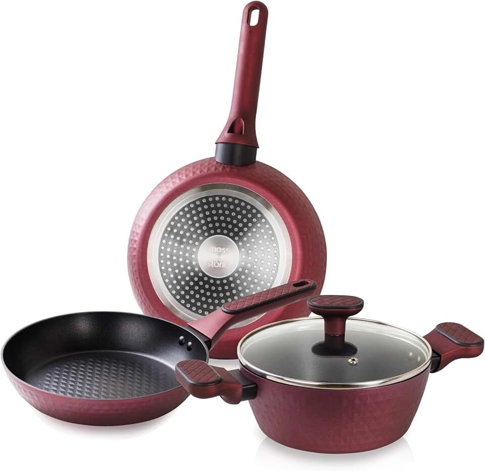 Four-Piece Nonstick Cookware Set with Glass Lids