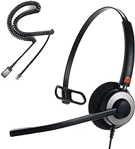 Phone Headset with Noise Cancelling Microphone for Office and Call Center