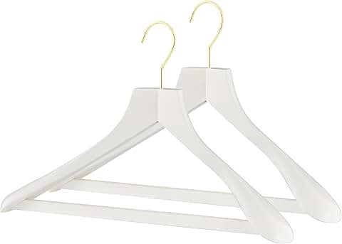 Set of 2 European Wooden Hangers with Wide Shoulders