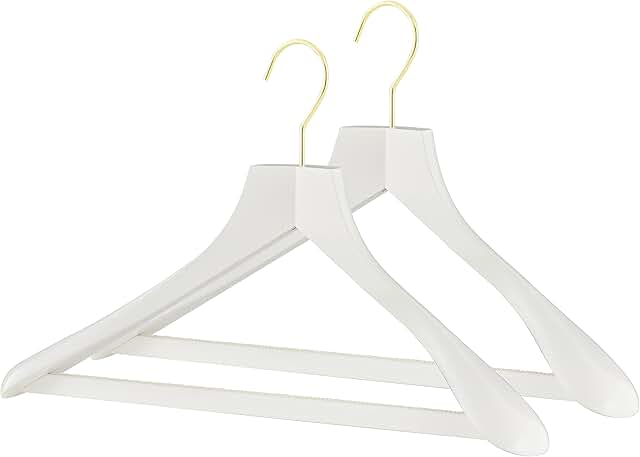 Set of 2 European Wooden Hangers with Wide Shoulders