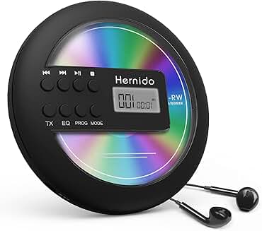 Portable CD Player with FM Transmitter and 20-Hour Playtime