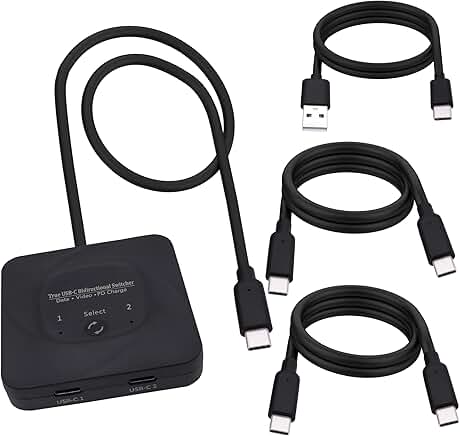 USB-C Switch Splitter for 2 Devices and 1 Display