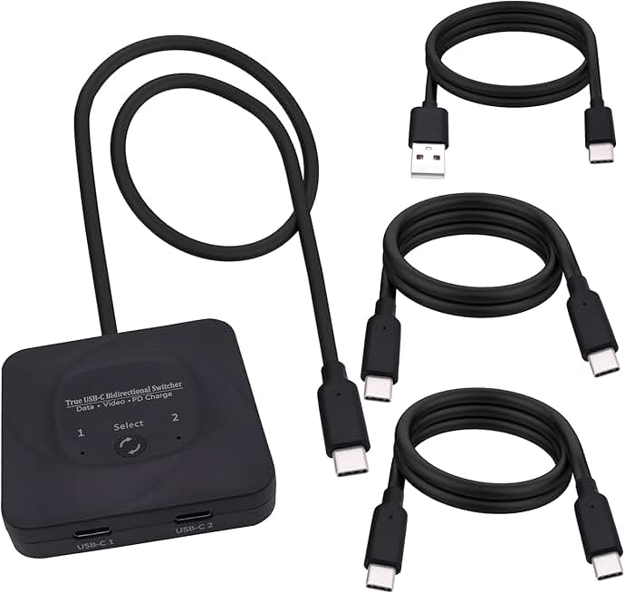 USB-C Switch Splitter for 2 Devices and 1 Display