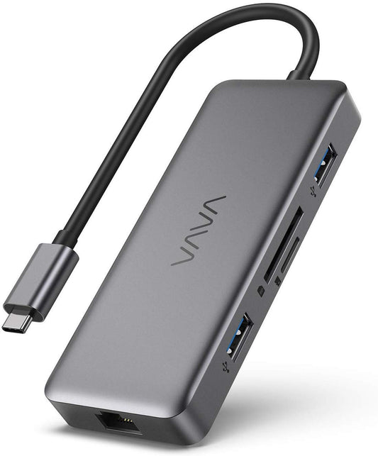 USB C Hub 8 in 1 with HDMI, Ethernet, USB 3.0, SD/TF, and Power Port