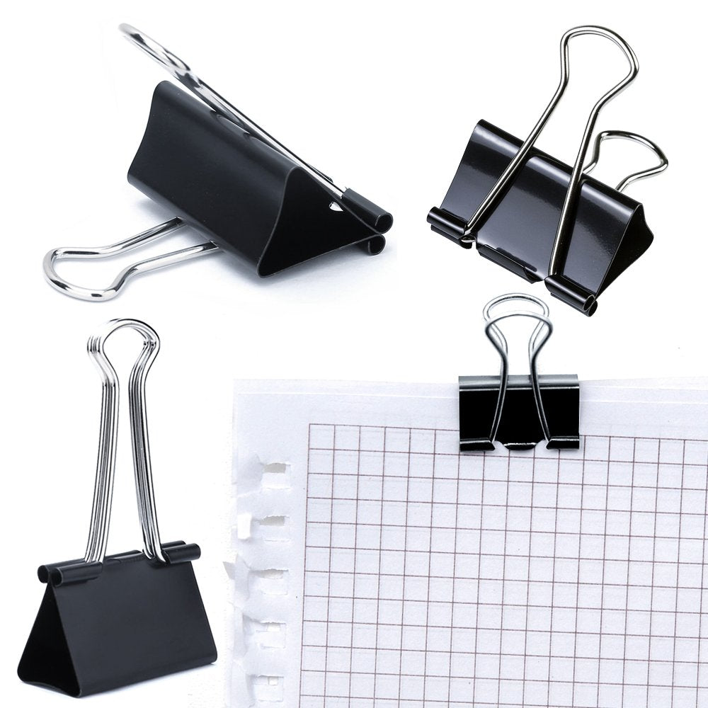 150 Large Metal Binder Clips in Assorted Sizes