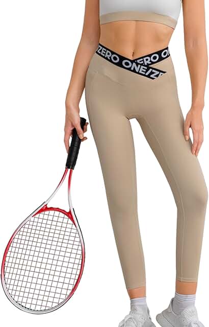 Women's V Crossover High Waist Leggings for Tummy Control