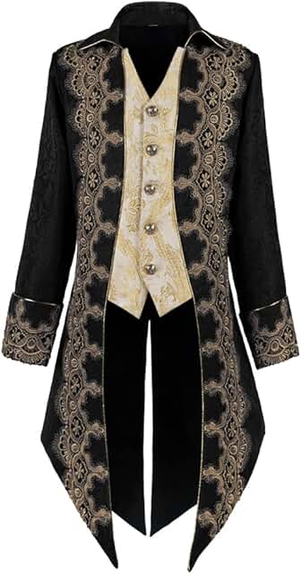 Men's Steampunk Medieval Gothic Frock Coat