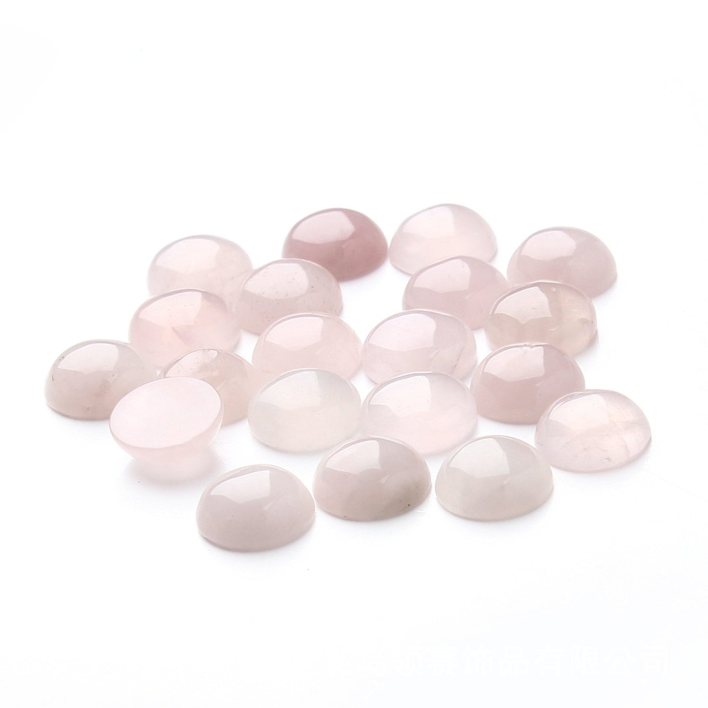 20PCS Rose Quartz Flat-Back Cabochons for Jewelry Making