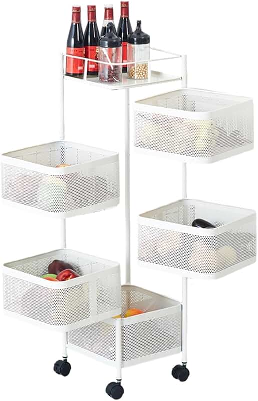 Five-Tier Rotating Kitchen Storage Rack