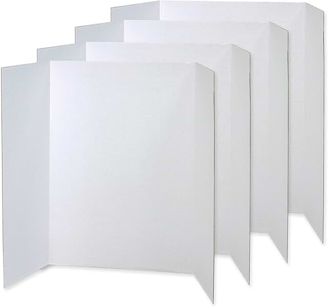 White presentation boards, 48" x 36", 4-pack