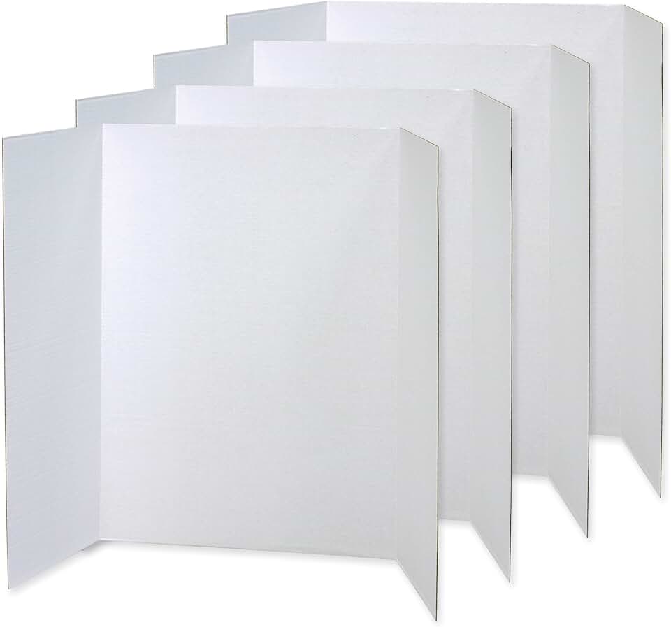 White presentation boards, 48" x 36", 4-pack