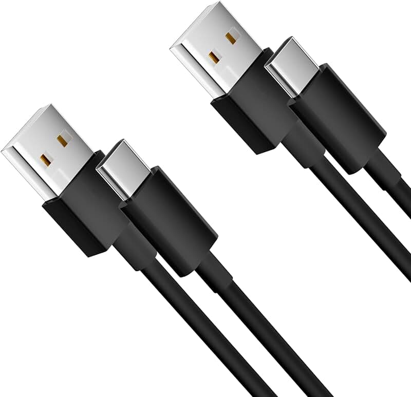 Two 6-Foot USB A to USB C Charging Cables