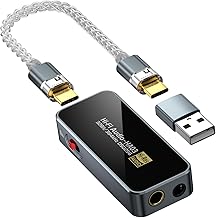 USB C to Aux Headphone Amplifier with Dual Outputs