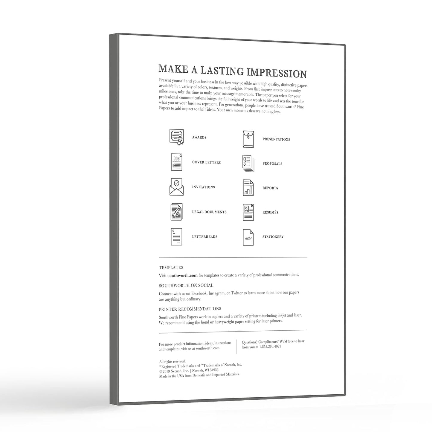 Ivory 100% Cotton Resume Paper, 8.5 x 11, 24 lb, 100% Recycled, Pack of 100