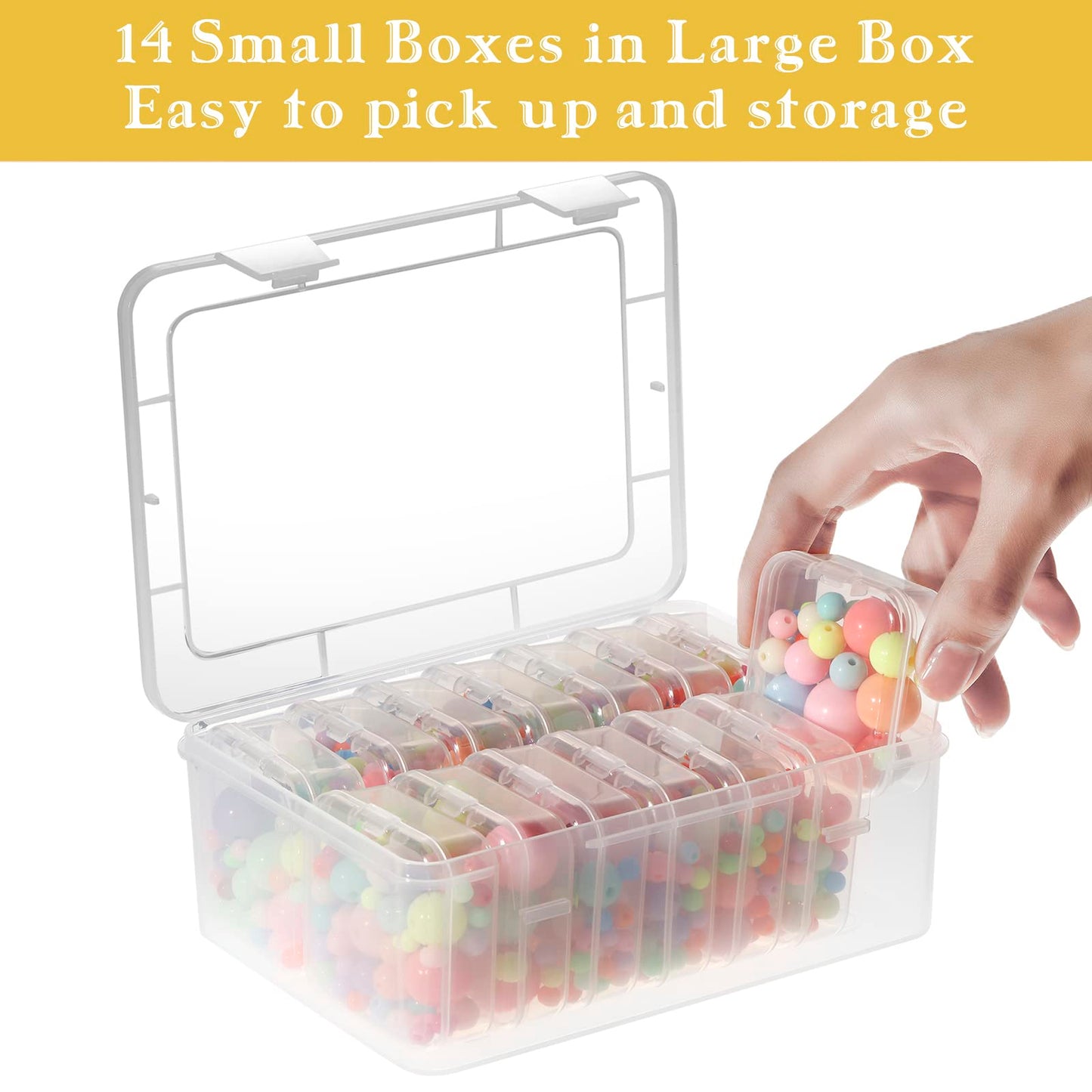 Small Bead Storage Cases with Hinged Lids, 15 Pieces