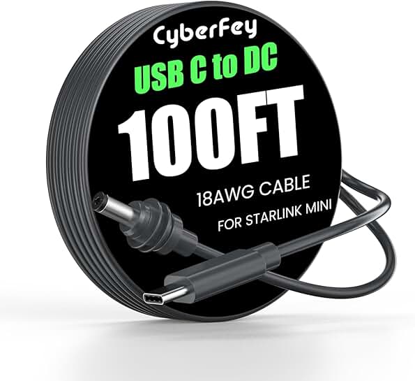 Waterproof 100FT USB C Cable for Starlink Mini