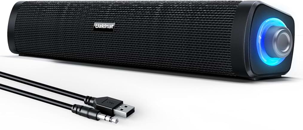 Wired USB Computer Speakers with LED Lights