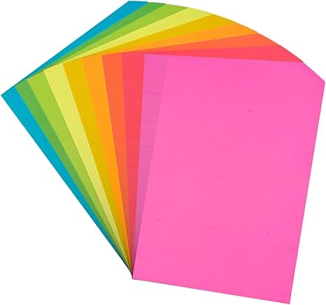 Colorful 8.5x11 Inch Printer Paper, 180 Sheets