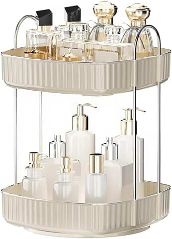 360° Rotating 2-Tier Square Makeup Organizer
