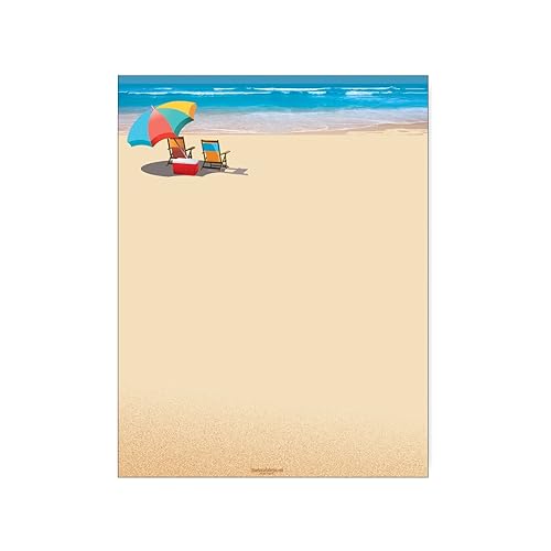 Ocean View Letterhead Sheets, 8.5 x 11, 60 Sheets