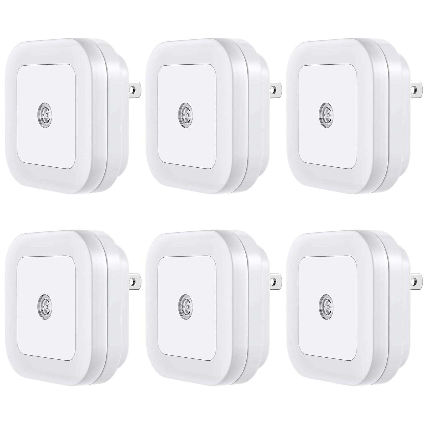 'Lyra' LED Night Light, Plug-in [6 Pack] Super Smart Dusk to Dawn Sensor, Night Lights Suitable for Bedroom, Bathroom, Toilet, Stairs, Kitchen, Hallway, Kids,Adults,Compact Nightlight, Cool White