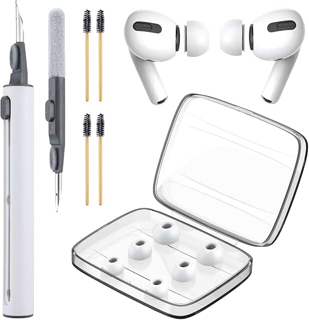 Three Pairs of Silicone Ear Tips with Cleaner Kit and Storage Box