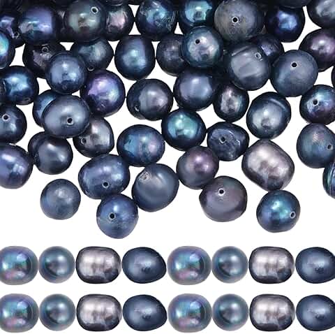 Box of 80 Natural Black Pearl Beads for Jewelry Making