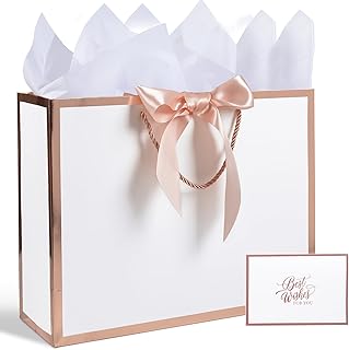 Medium 13-inch gift bag with ribbon and tissue paper