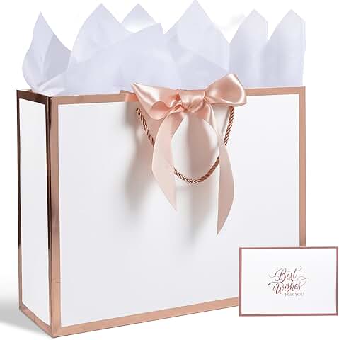 Medium 13-inch gift bag with ribbon and tissue paper