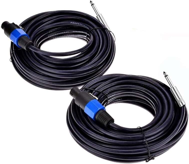 Two 50 ft Speakon to 1/4" Male Speaker Cables